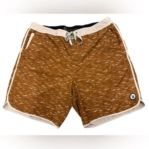 Vuori Boardshorts Men’s Size 36 Brown Print Swim Surf Shorts cruise line